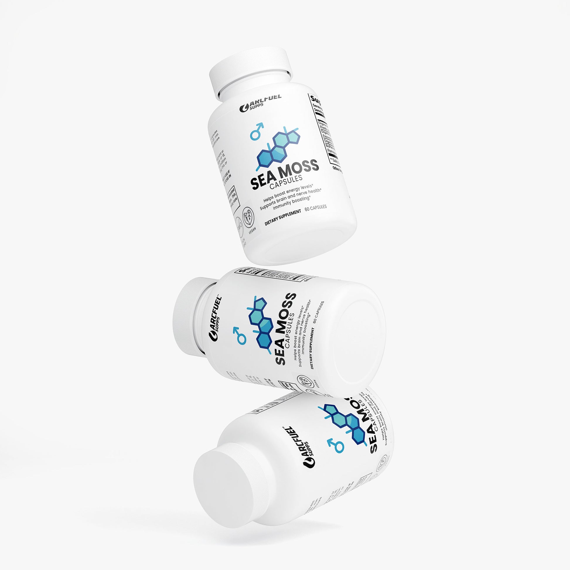 ArcFuel Sea Moss capsule bottle — back label