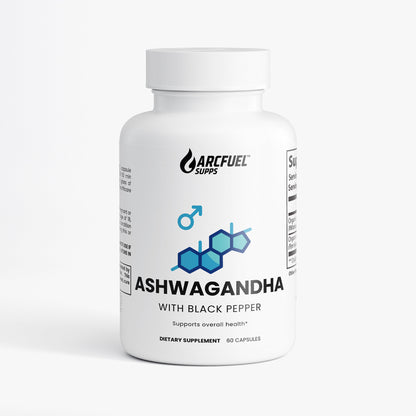 ArcFuel Ashwagandha adaptogen supplement — front of capsule bottle