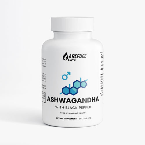 ArcFuel Ashwagandha adaptogen supplement — front of capsule bottle