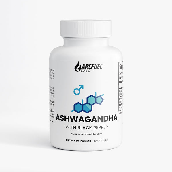 ArcFuel Ashwagandha adaptogen supplement — front of capsule bottle