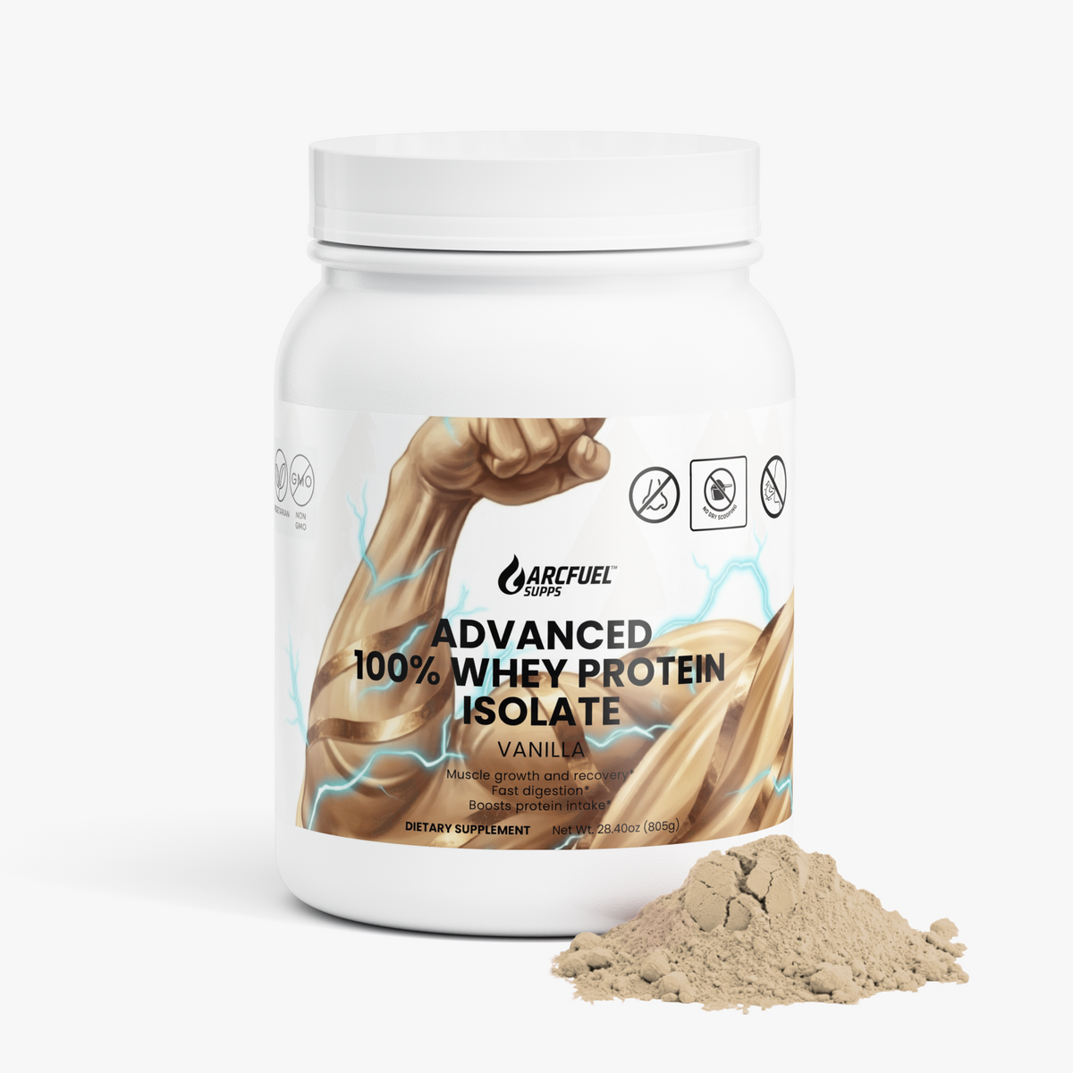 ArcFuelSupps Whey Protein Isolate Vanilla tub, product photo 2